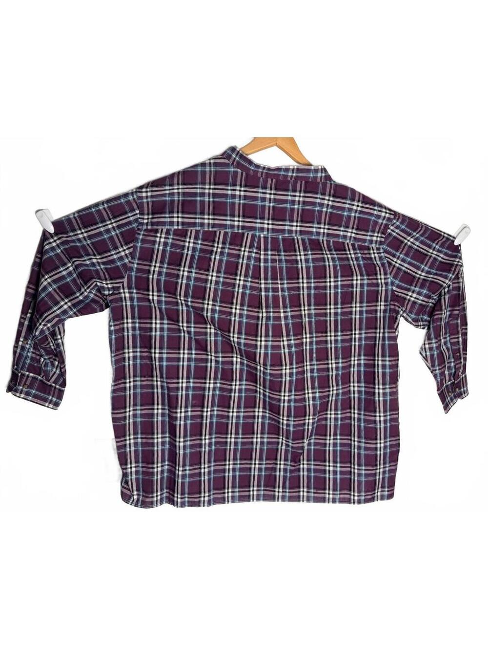 HB Men's 3XL Purple Plaid Button-Up Shirt - Picture 4 of 5